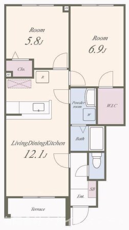 メゾンタカモト二番館の物件間取画像